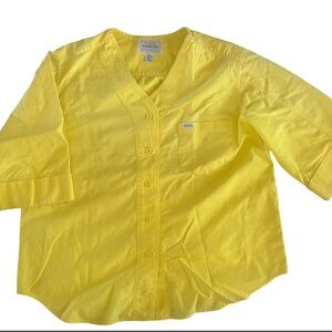 1990’s Venezia Cotton Button Down Shirt - Bright Yellow- 16